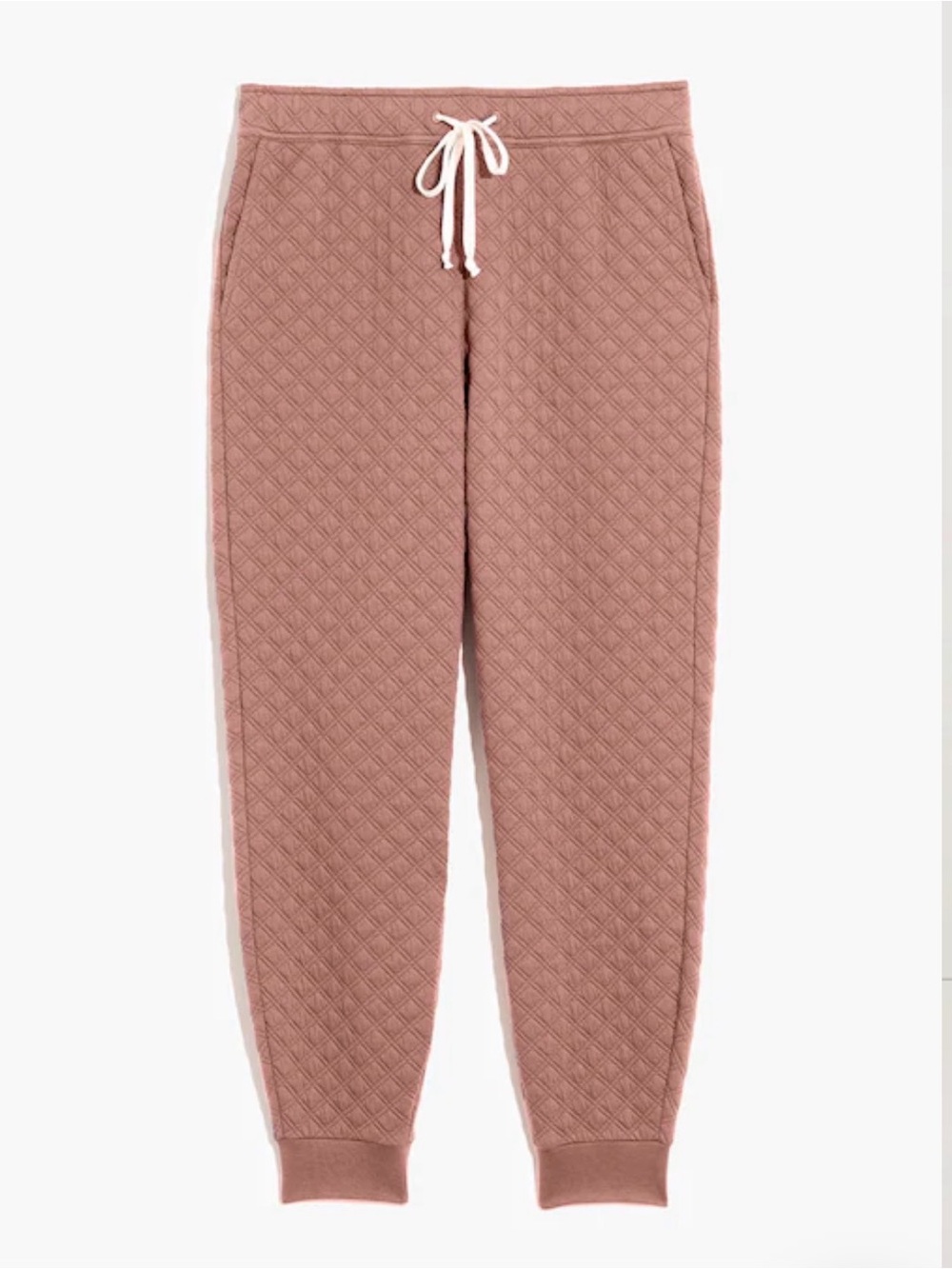 Madewell (Re)Sourced Quilted Jogger Sweatpants in Faded Mauve